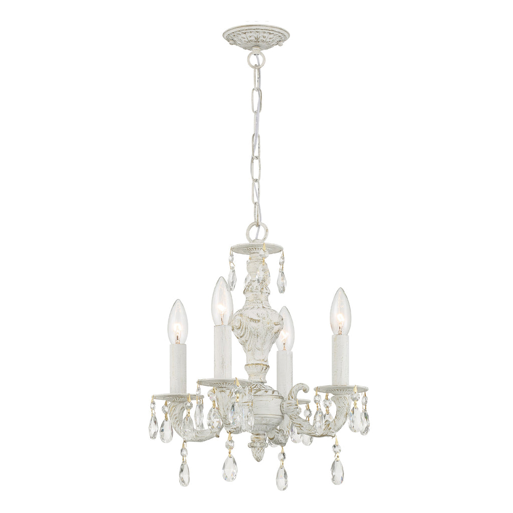 Paris Market 4 Light Swarovski Strass Crystal Antique White Mini Chandelier Chandelier Crystorama