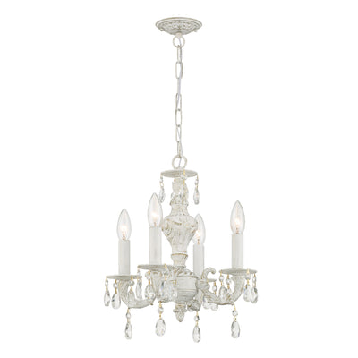 Paris Market 4 Light Spectra Crystal Antique White Mini Chandelier Chandelier Crystorama