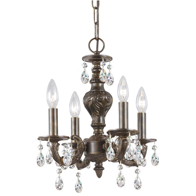 Paris Market 4 Light Clear Crystal Venetian Bronze Mini Chandelier Chandelier Crystorama