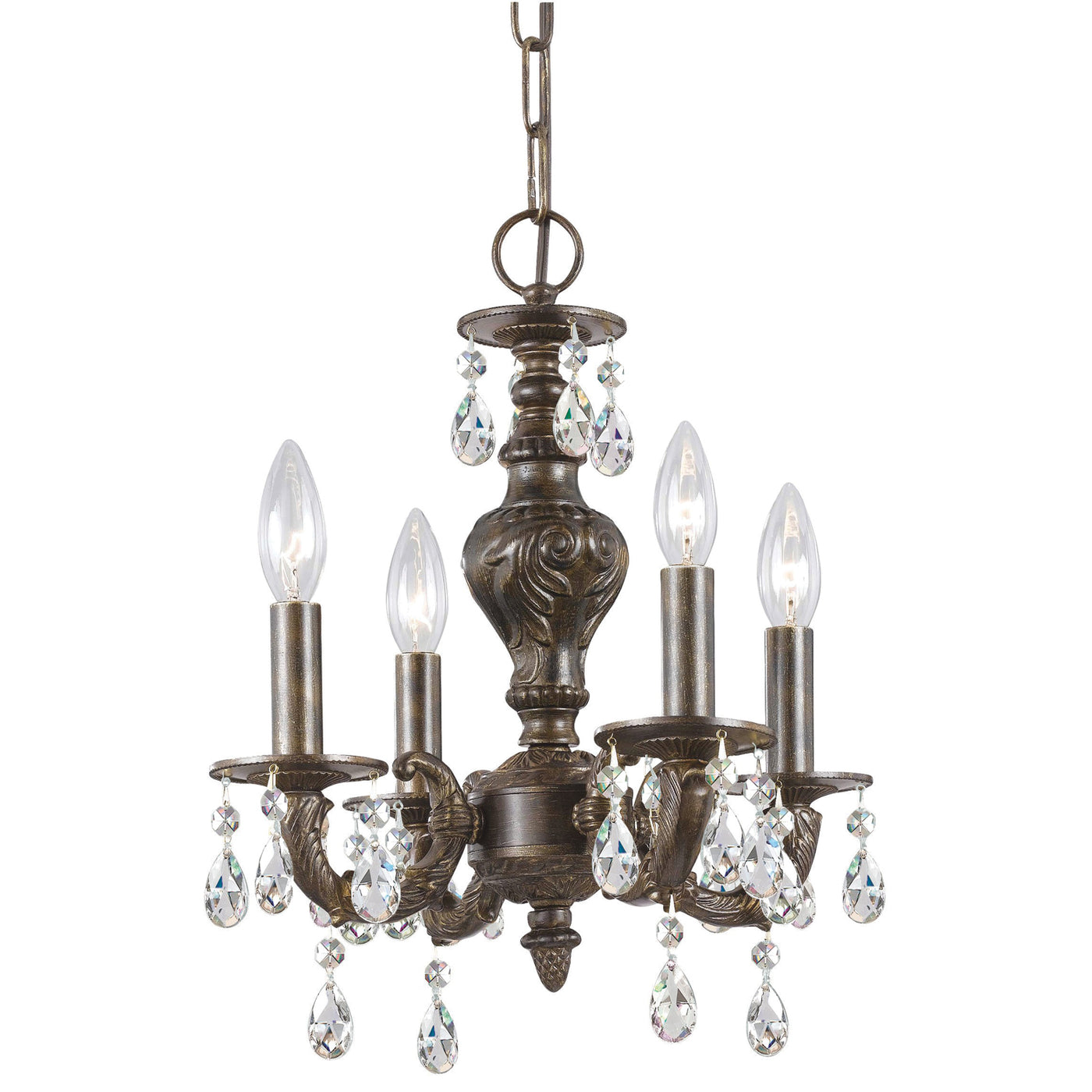 Paris Market 4 Light Spectra Crystal Venetian Bronze Mini Chandelier Chandelier Crystorama