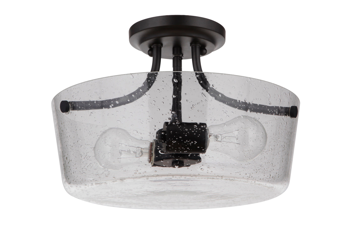 Tyler 2 Light Semi Flush in Flat Black Semi Flush Craftmade