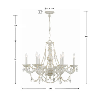 Paris Market 6 Light Clear Italian Crystal Antique White Chandelier Chandelier Crystorama