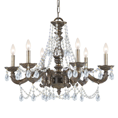 Paris Market 6 Light Spectra Crystal Venetian Bronze Chandelier Chandelier Crystorama