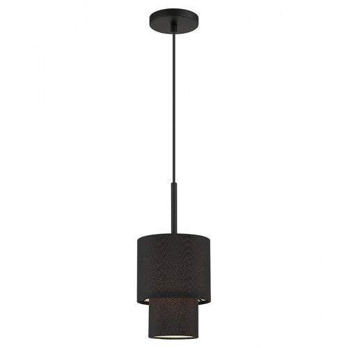 1 Light Black Mini Pendant Pendant Livex