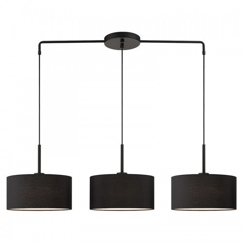 3 Light Black Large Linear Chandelier Linear Livex