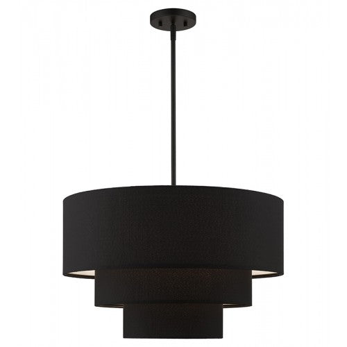 4 Light Black Pendant Chandelier Chandelier Livex