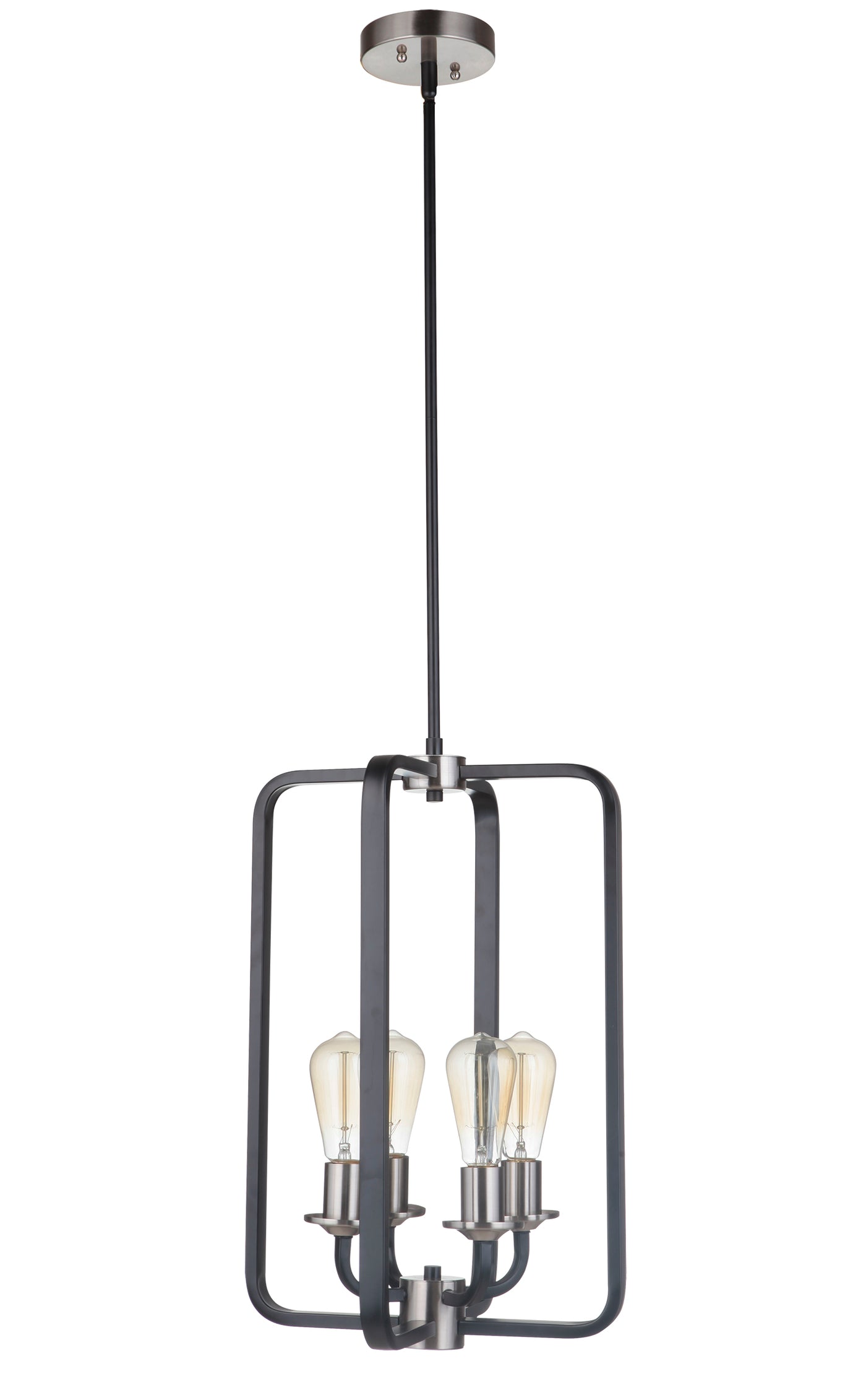 Randolph 4 Light Foyer in Flat Black/Brushed Polished Nickel Pendant Craftmade