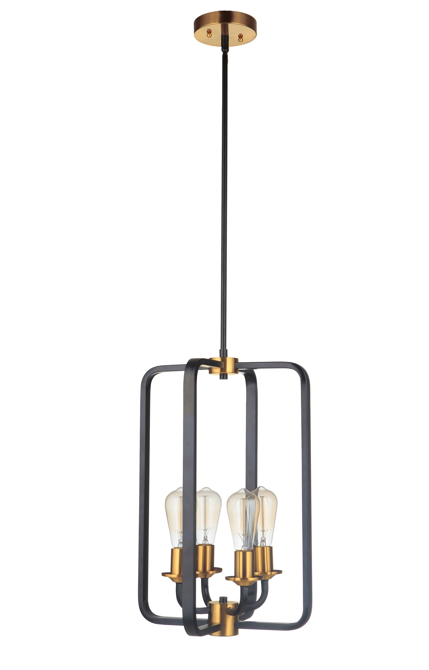 Randolph 4 Light Foyer in Flat Black/Satin Brass Pendant Craftmade