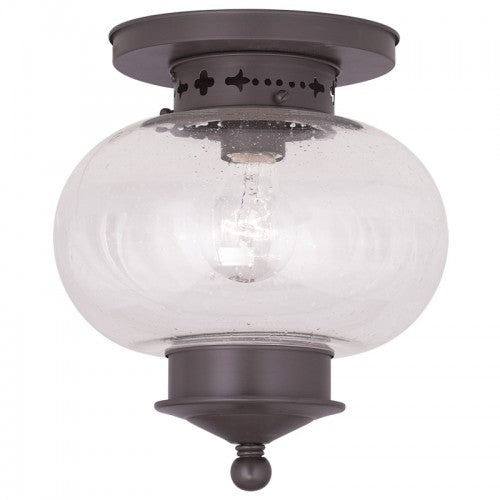 1 Light Bronze Ceiling Mount Flush Mount Livex