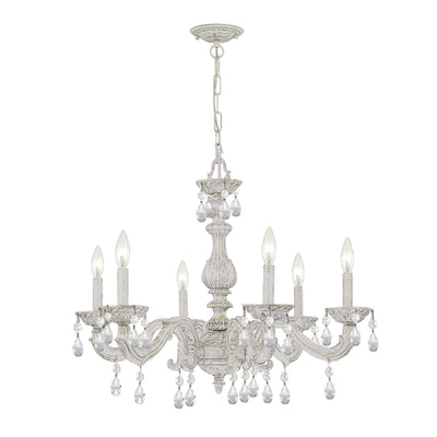 Paris Market 6 Light Clear Crystal Antique White Chandelier Chandelier Crystorama