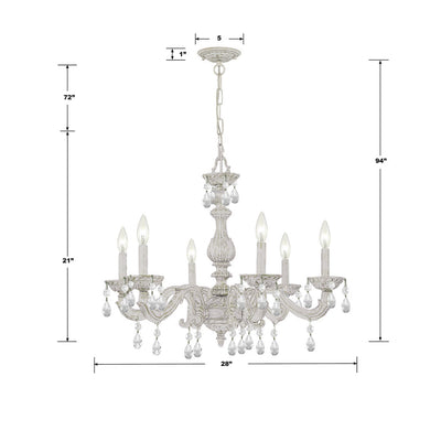 Paris Market 6 Light Spectra Crystal Antique White Chandelier Chandelier Crystorama