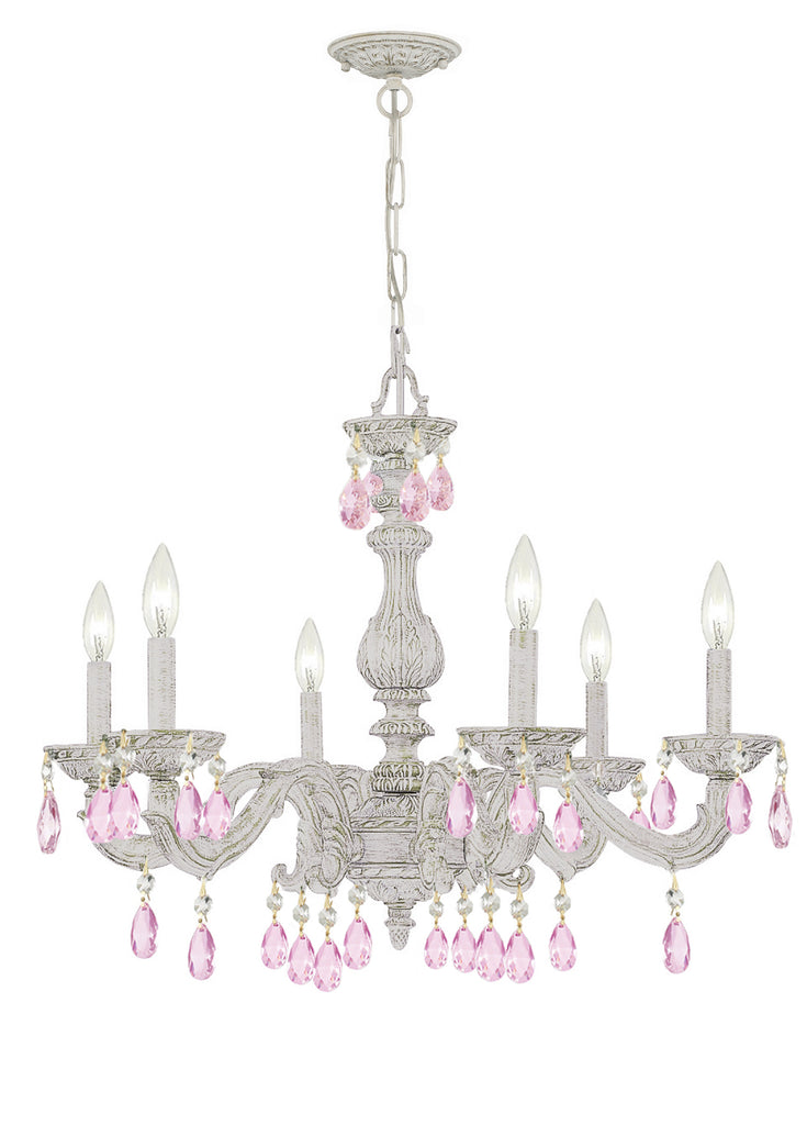 Paris Market 6 Light Clear Crystal Antique White Chandelier Chandelier Crystorama