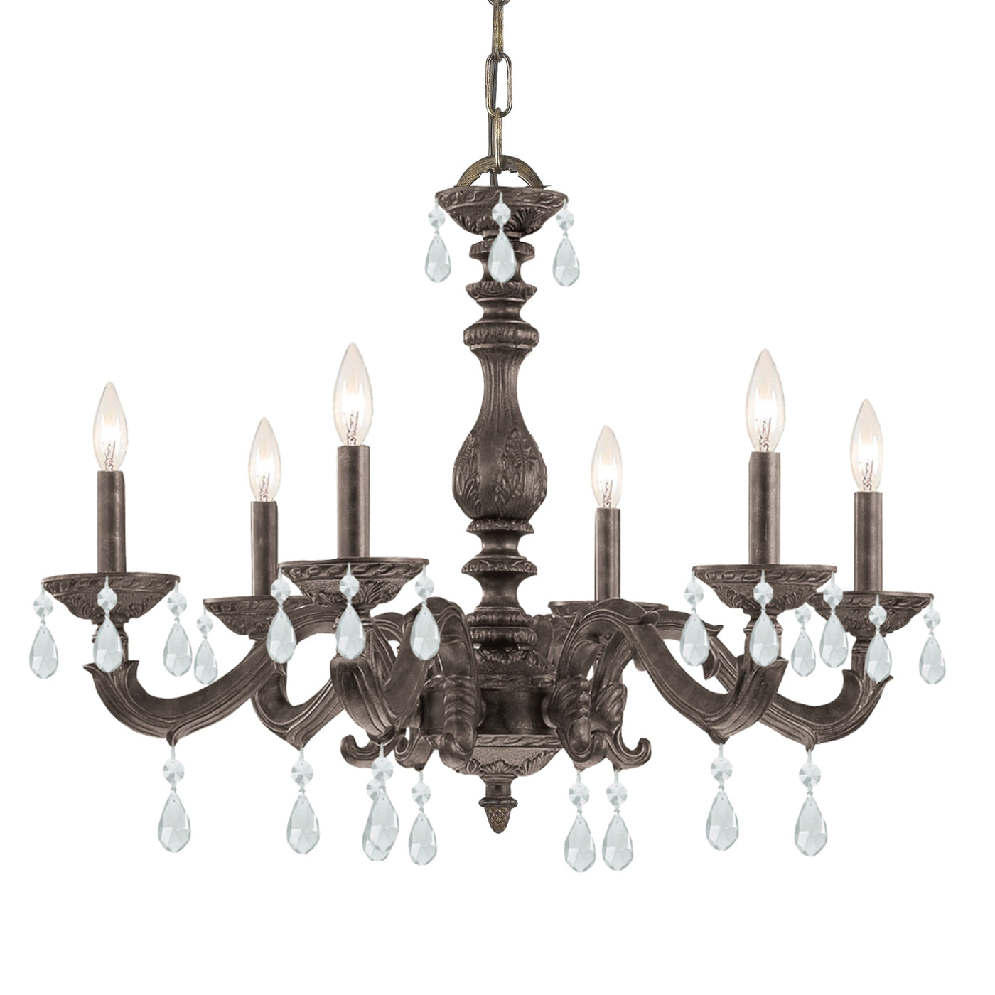 Paris Market 6 Light Clear Crystal Venetian Bronze Chandelier Chandelier Crystorama