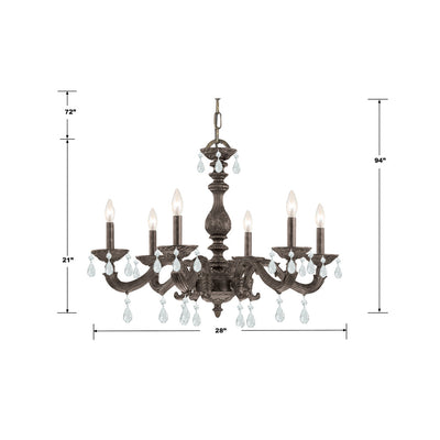 Paris Market 6 Light Spectra Crystal Venetian Bronze Chandelier Chandelier Crystorama