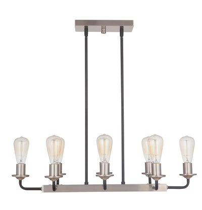 Randolph 8 Light Island in Flat Black/Brushed Polished Nickel Linear Craftmade