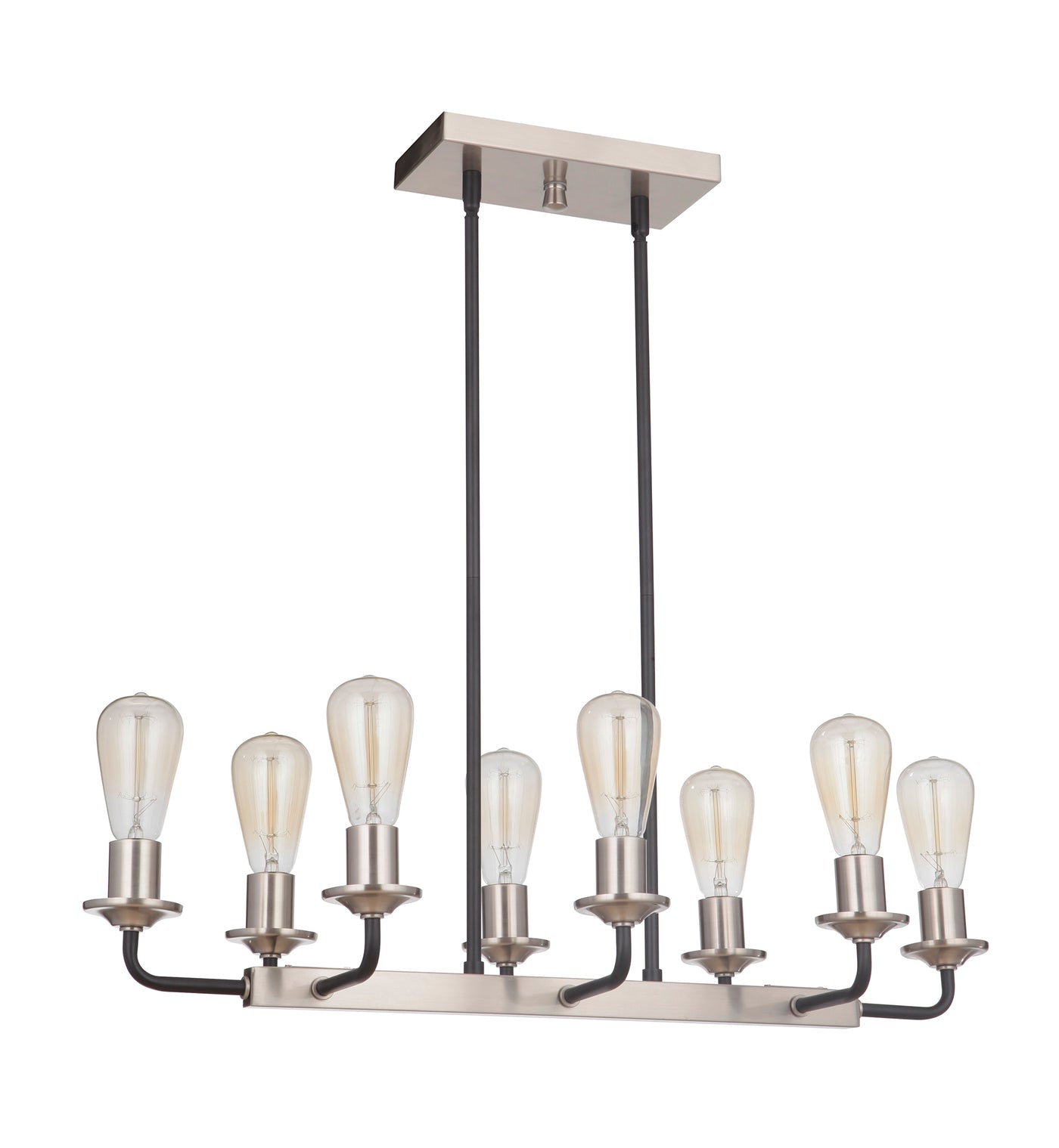 Randolph 8 Light Island in Flat Black/Brushed Polished Nickel Linear Craftmade