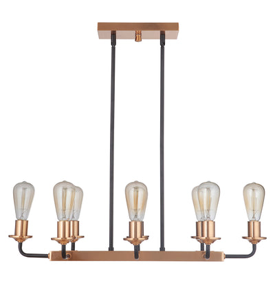 Randolph 8 Light Island in Flat Black/Satin Brass Linear Craftmade