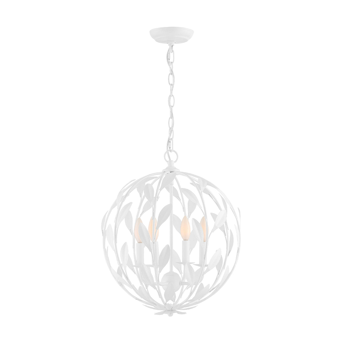 Broche 4 Light Matte White Mini Chandelier Chandelier Crystorama