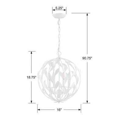 Broche 4 Light Matte White Mini Chandelier Chandelier Crystorama