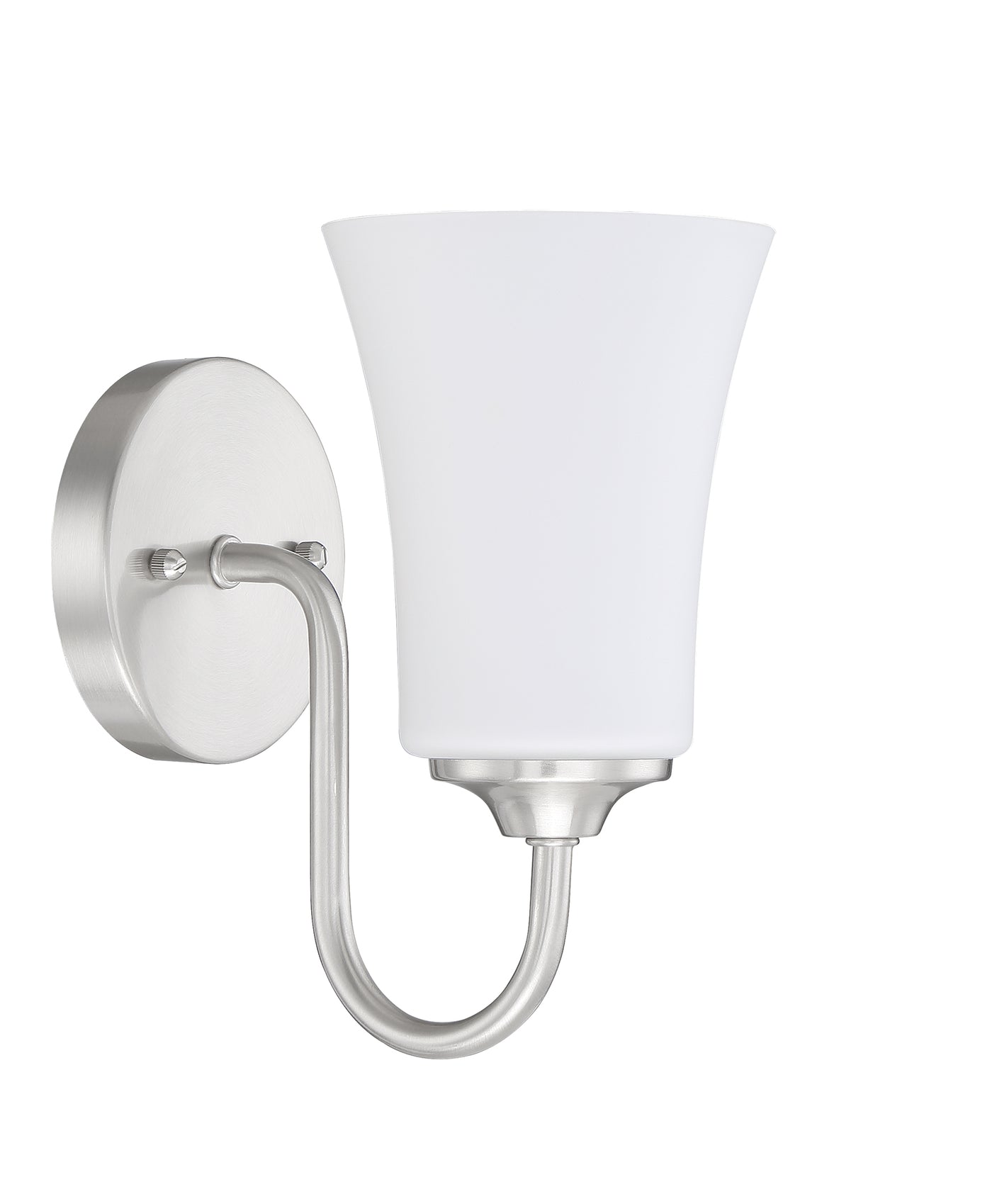 Gwyneth 1 Light Wall Sconce in Brushed Polished Nickel (White Glass) Wall Sconce Craftmade