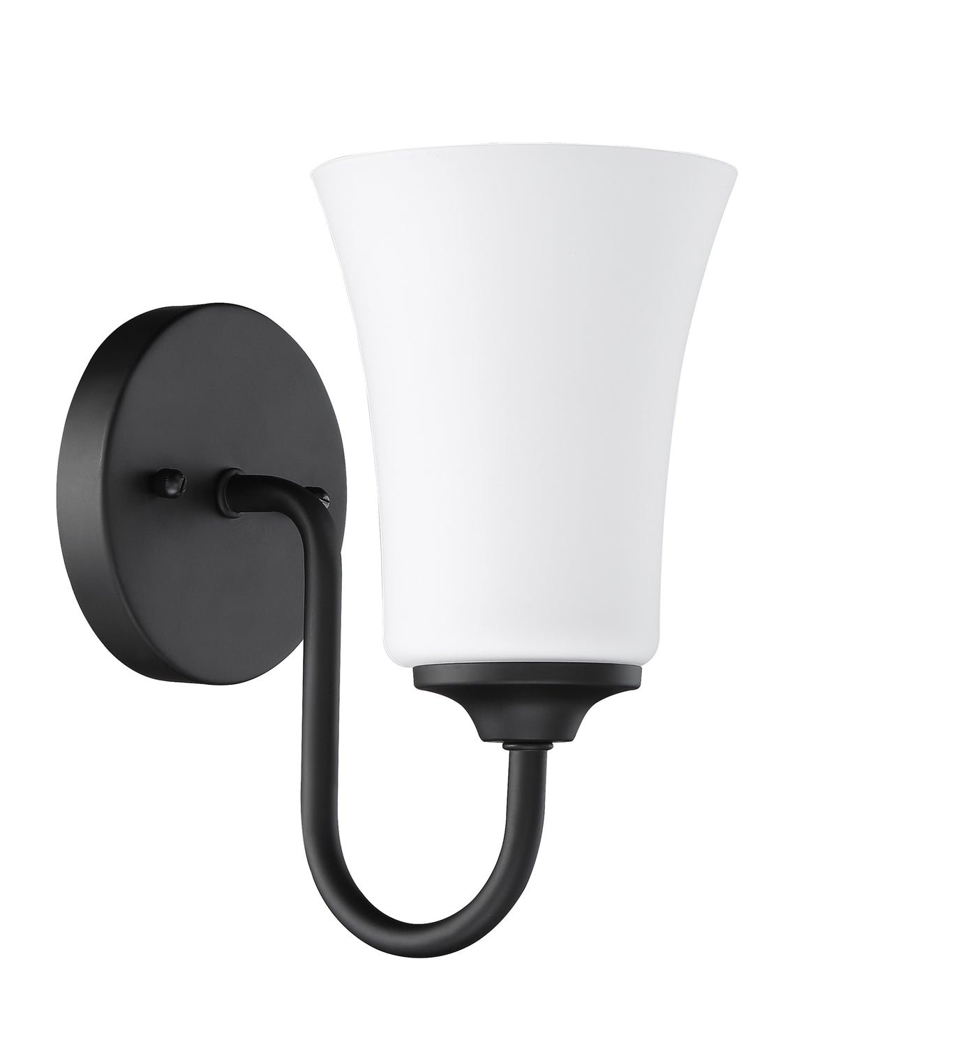 Gwyneth 1 Light Wall Sconce in Flat Black (White Glass) Wall Sconce Craftmade