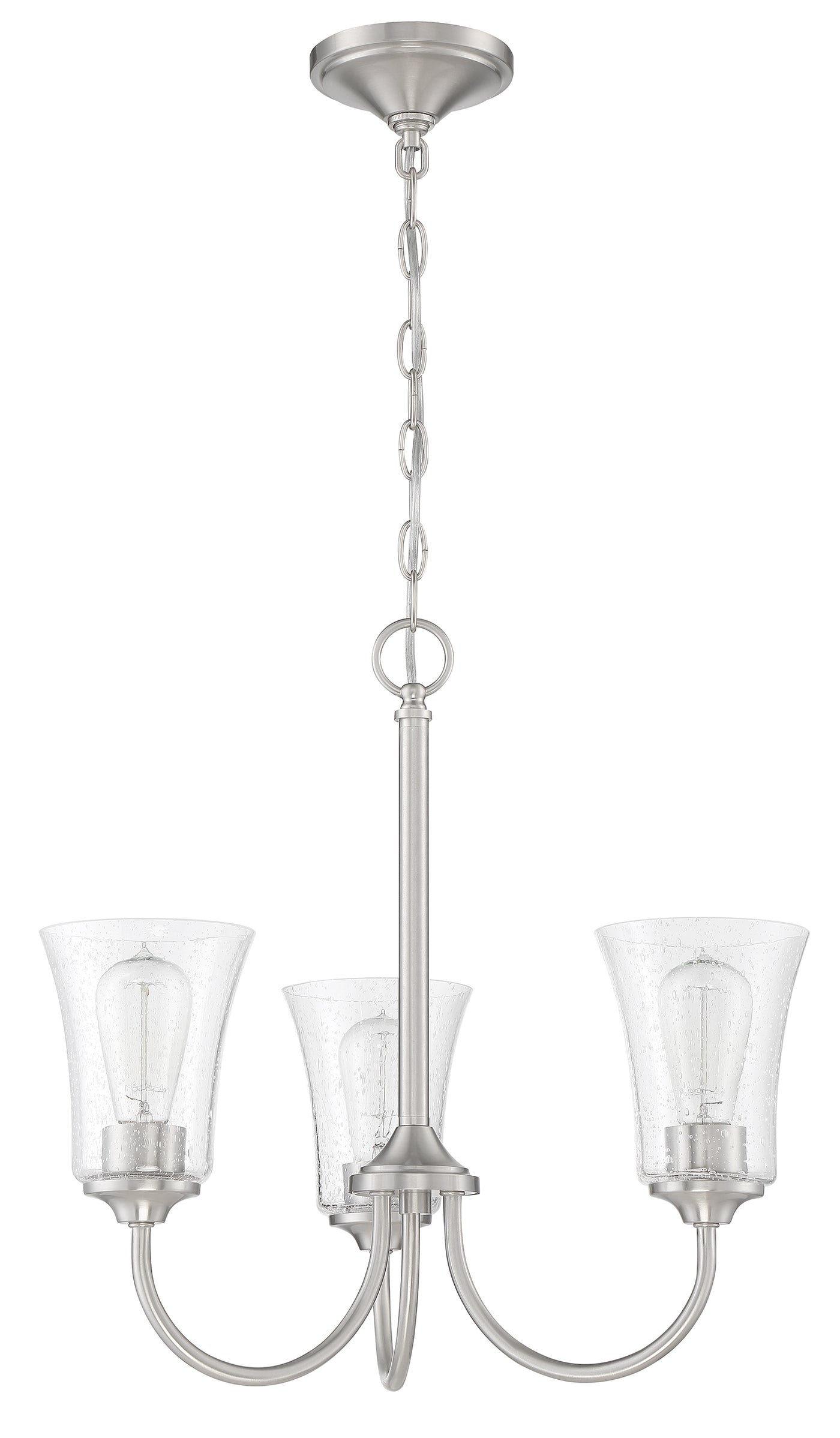 Gwyneth 3 Light Chandelier in Brushed Polished Nickel Chandelier Craftmade