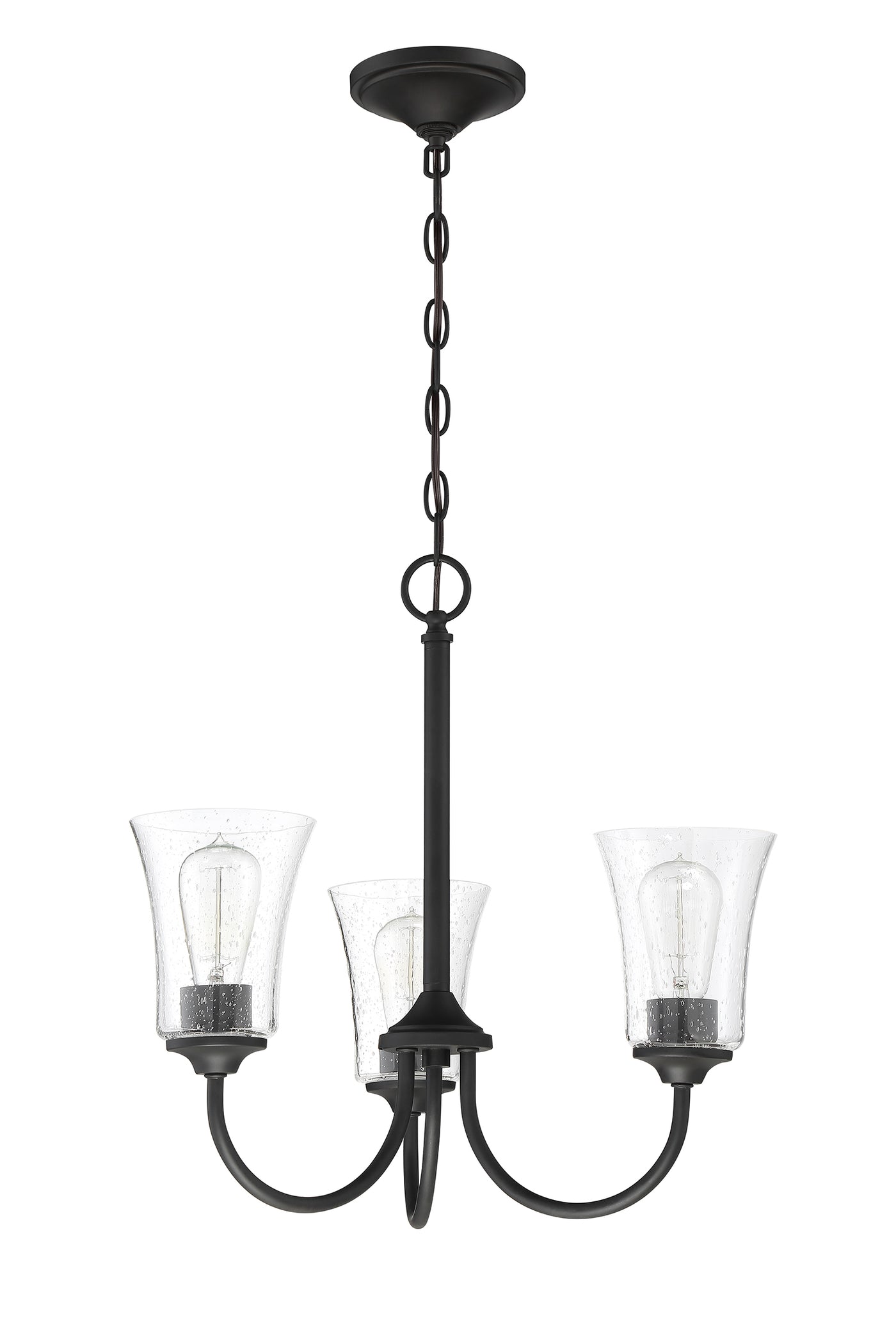 Gwyneth 3 Light Chandelier in Flat Black Chandelier Craftmade