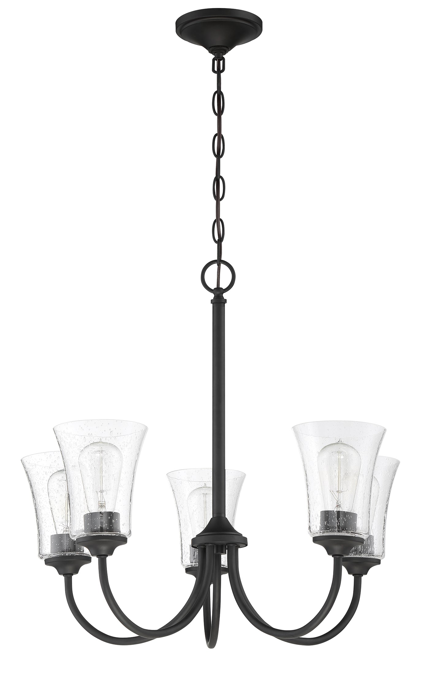 Gwyneth 5 Light Chandelier in Flat Black Chandelier Craftmade