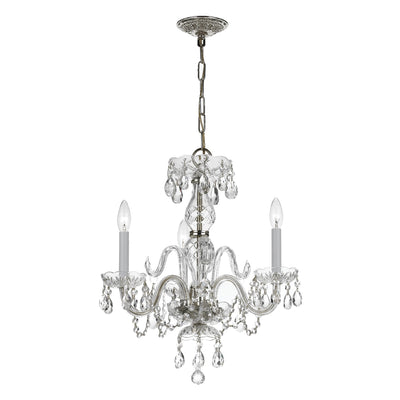 Traditional Crystal 3 Light Clear Crystal Polished Chrome Mini Chandelier Chandelier Crystorama