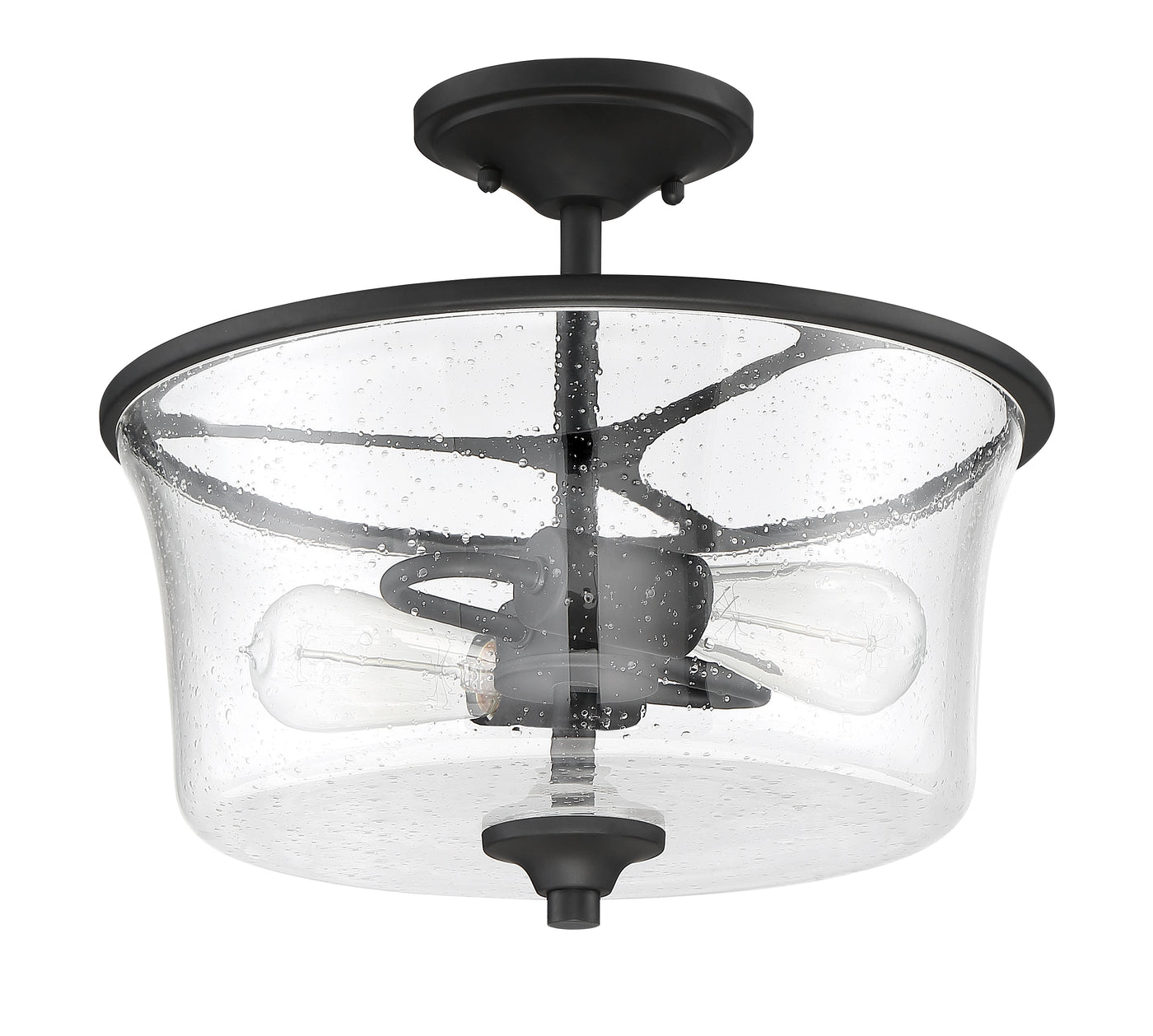 Gwyneth 2 Light Convertible Semi Flush in Flat Black Semi Flush Craftmade