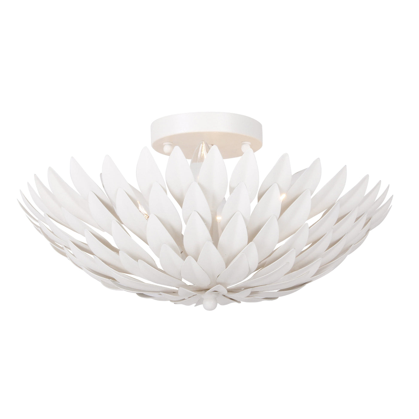 Broche 4 Light Matte White Semi Flush Mount Semi Flush Crystorama