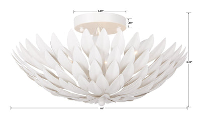 Broche 4 Light Matte White Semi Flush Mount Semi Flush Crystorama