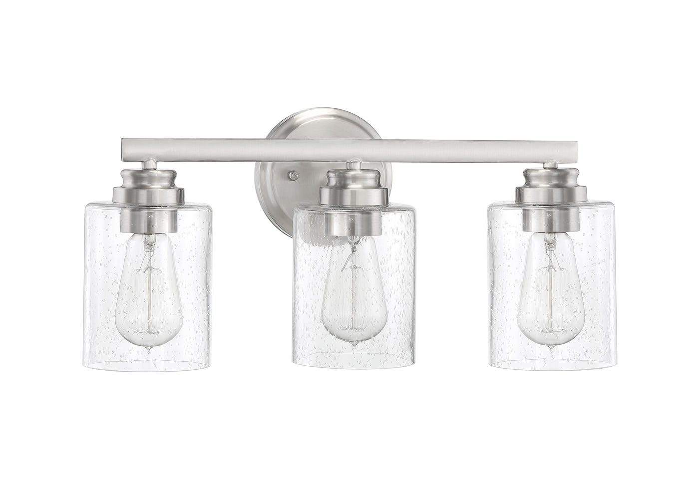 Bolden 3 Light Vanity in Brushed Polished Nickel Bath and Vanity Craftmade