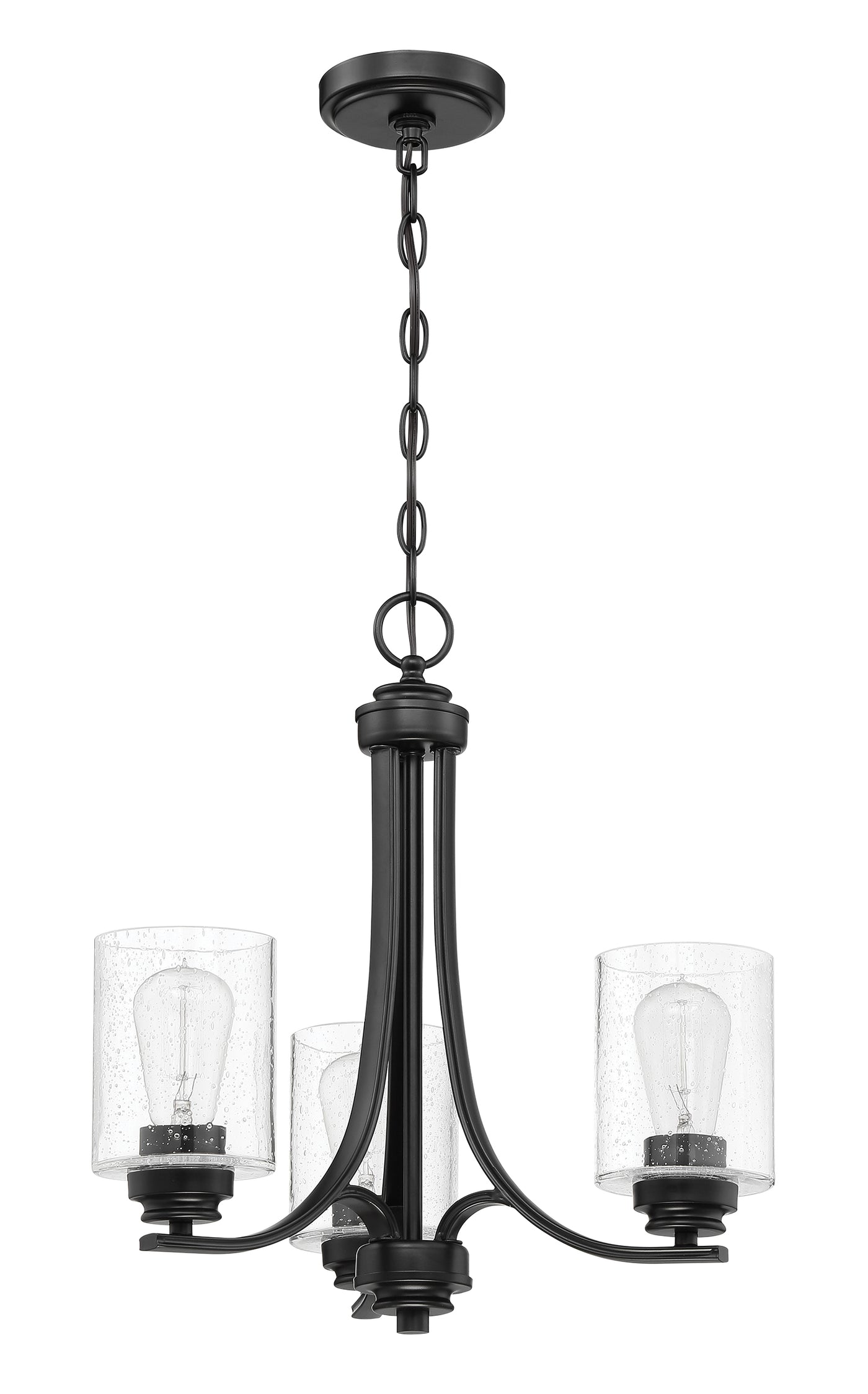 Bolden 3 Light Chandelier in Flat Black Chandelier Craftmade