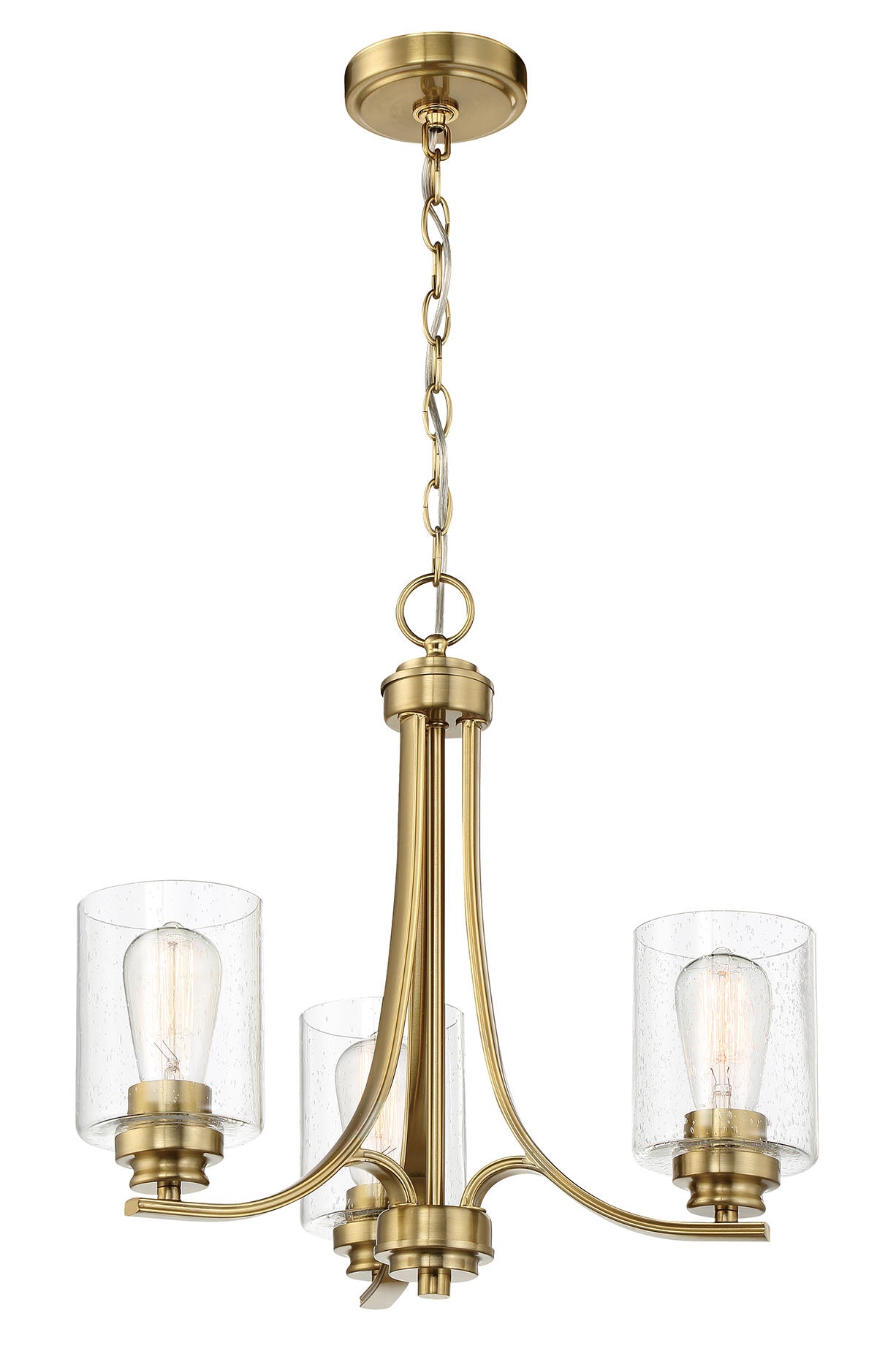 Bolden 3 Light Chandelier in Satin Brass Chandelier Craftmade