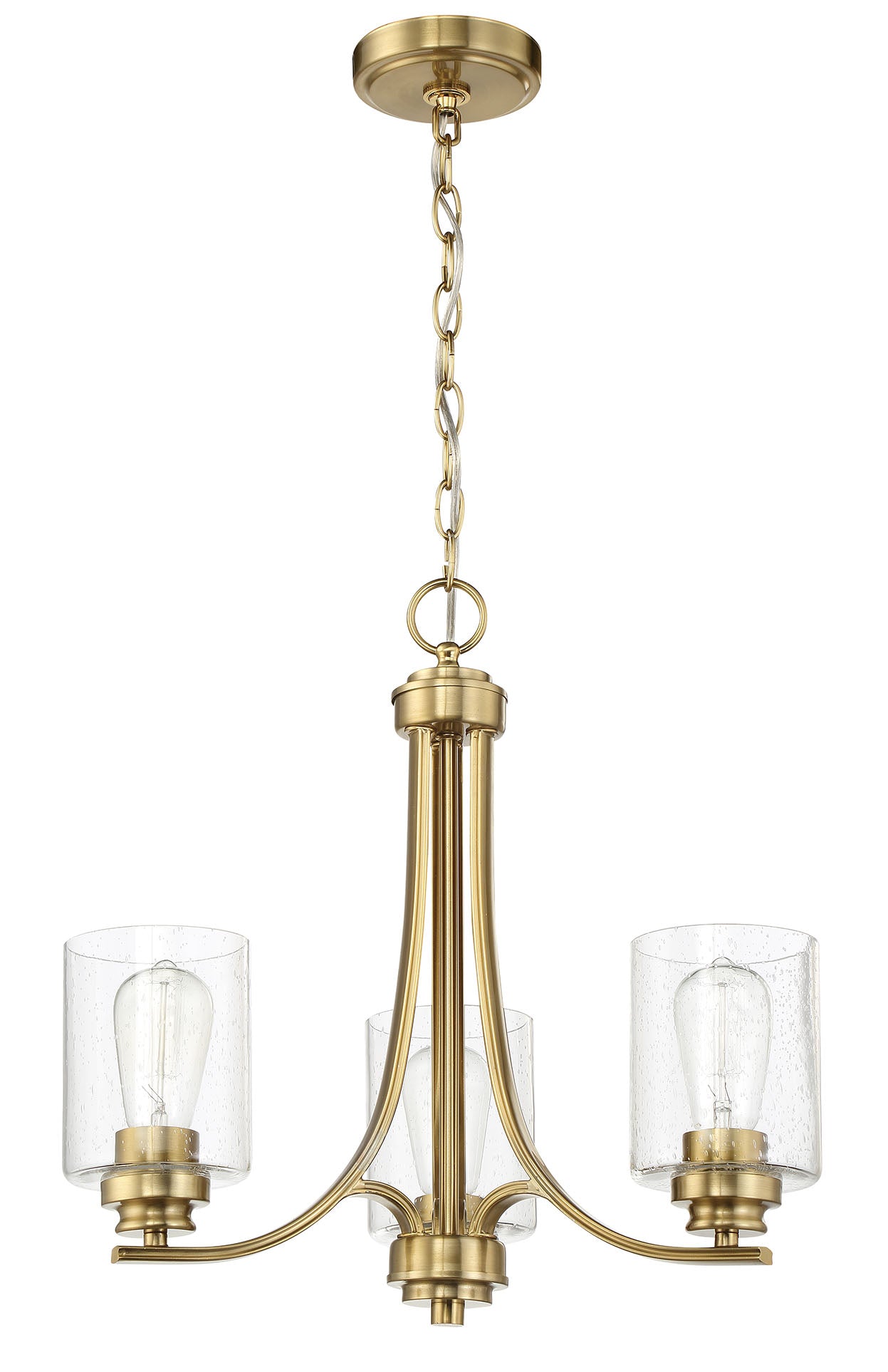 Bolden 3 Light Chandelier in Satin Brass Chandelier Craftmade