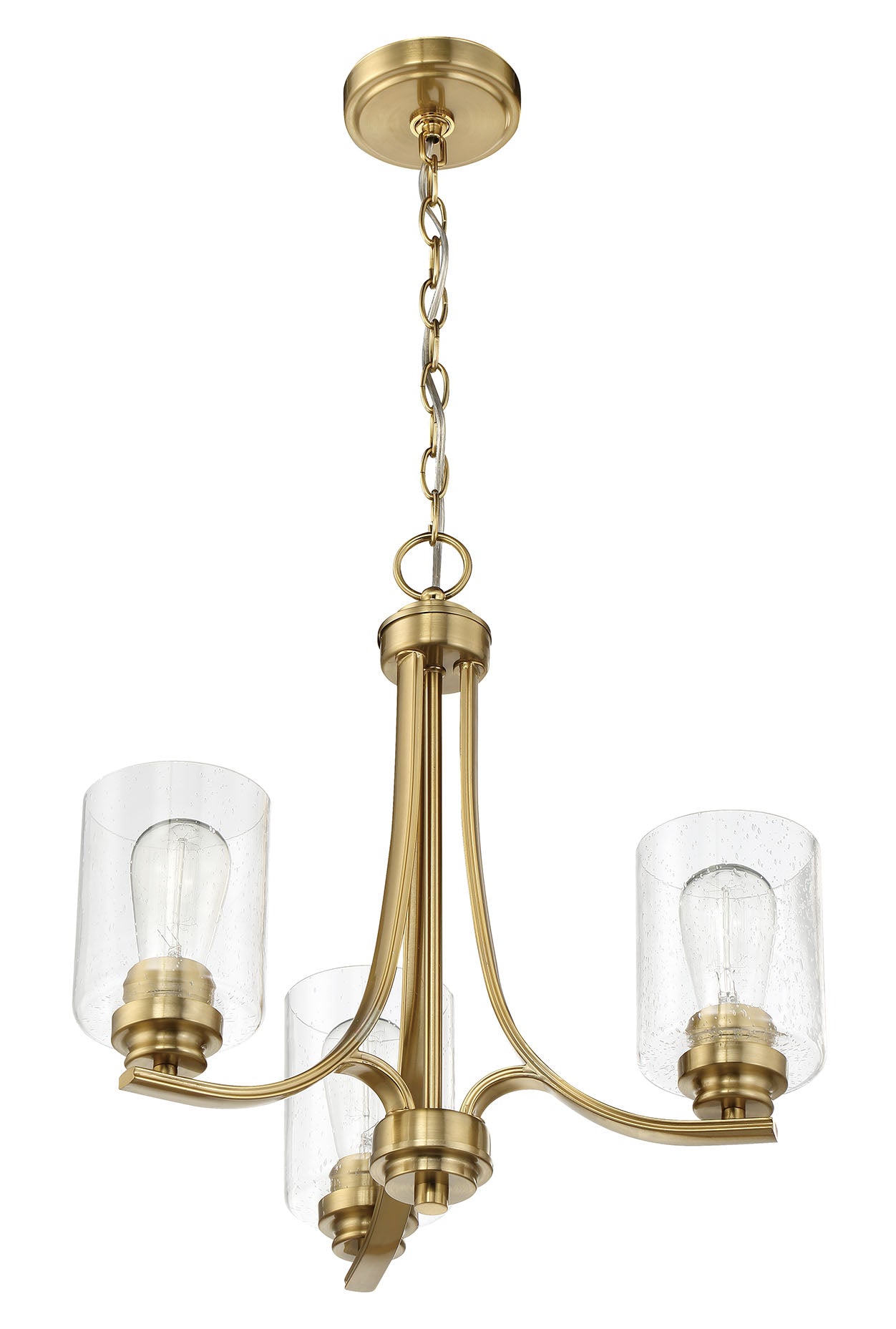 Bolden 3 Light Chandelier in Satin Brass Chandelier Craftmade