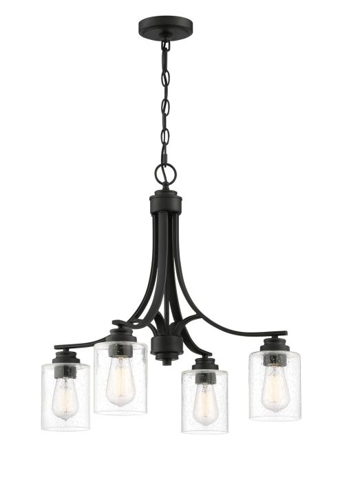 Bolden 4 Light Chandelier in Flat Black Chandelier Craftmade