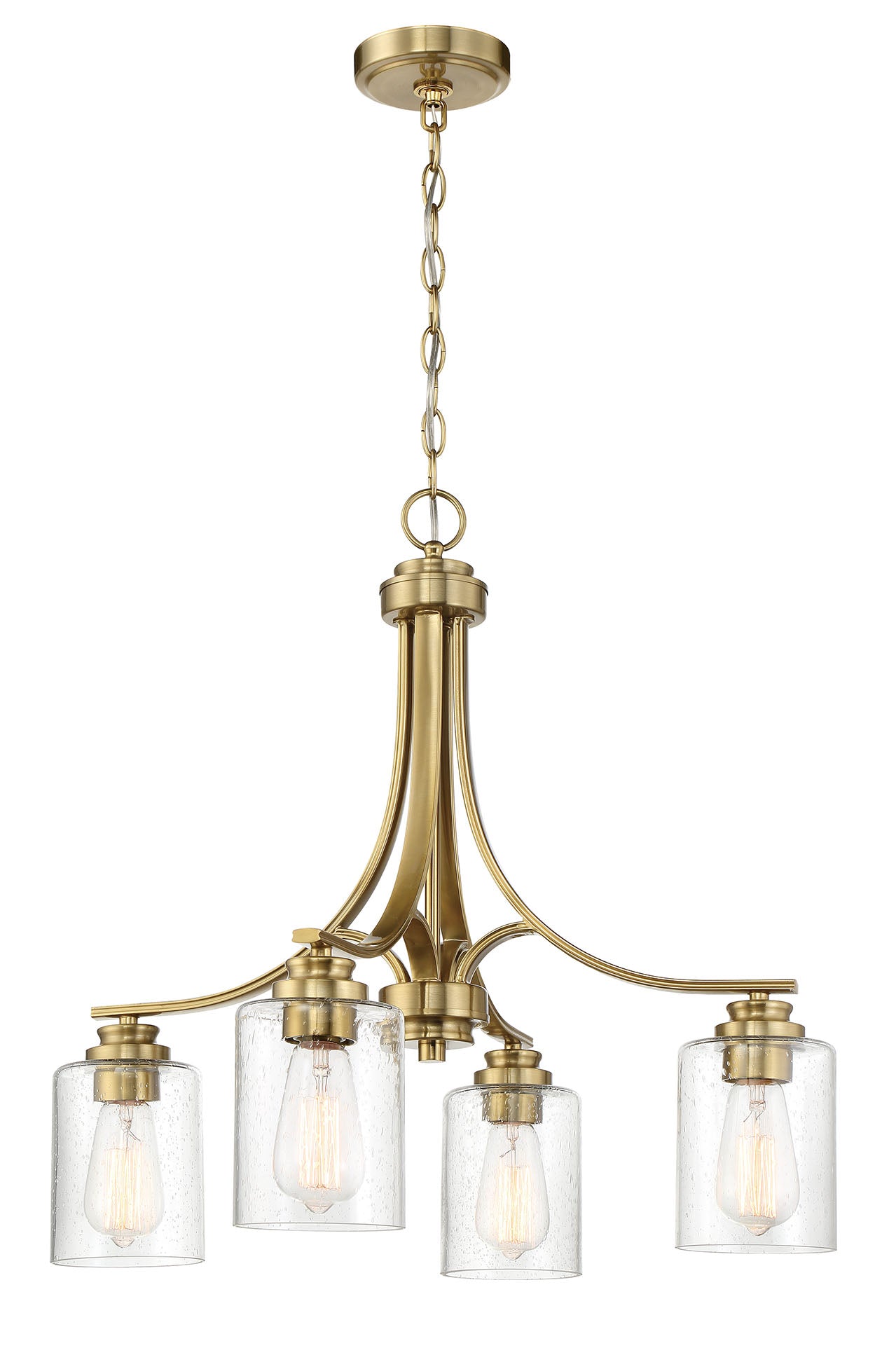 Bolden 4 Light Chandelier in Satin Brass Chandelier Craftmade