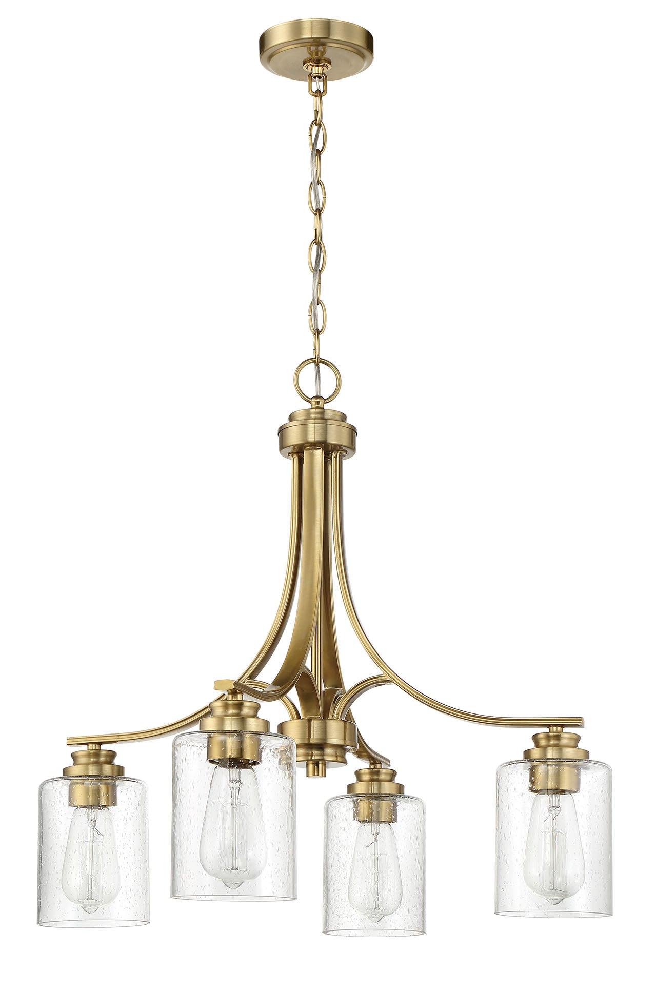 Bolden 4 Light Chandelier in Satin Brass Chandelier Craftmade