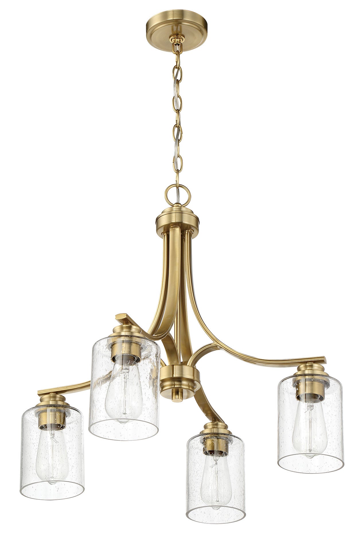 Bolden 4 Light Chandelier in Satin Brass Chandelier Craftmade