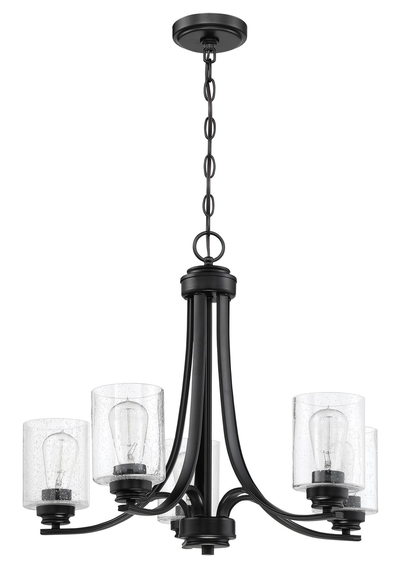 Bolden 5 Light Chandelier in Flat Black Chandelier Craftmade