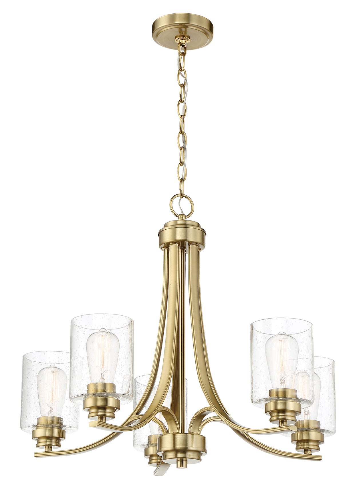 Bolden 5 Light Chandelier in Satin Brass Chandelier Craftmade