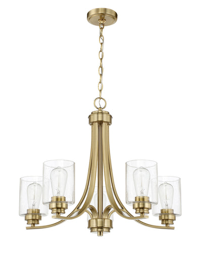 Bolden 5 Light Chandelier in Satin Brass Chandelier Craftmade