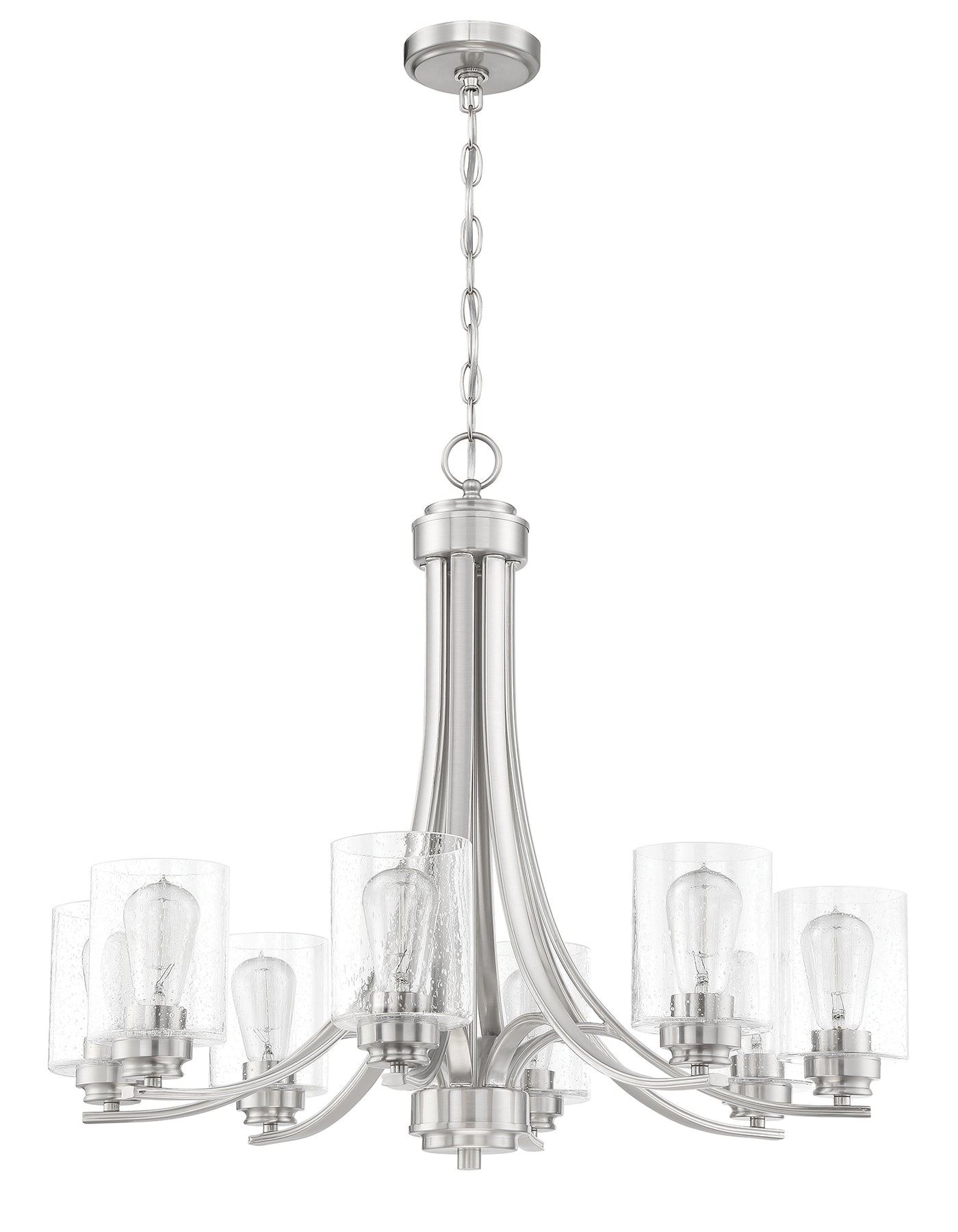 Bolden 8 Light Chandelier in Brushed Polished Nickel Chandelier Craftmade