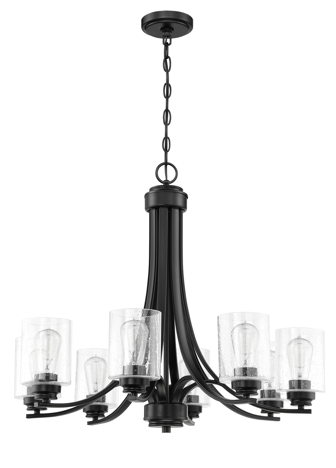 Bolden 8 Light Chandelier in Flat Black Chandelier Craftmade