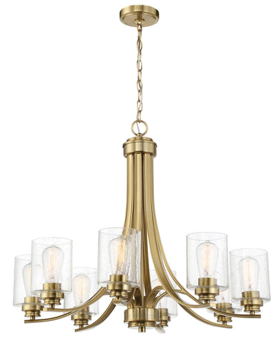 Bolden 8 Light Chandelier in Satin Brass Chandelier Craftmade