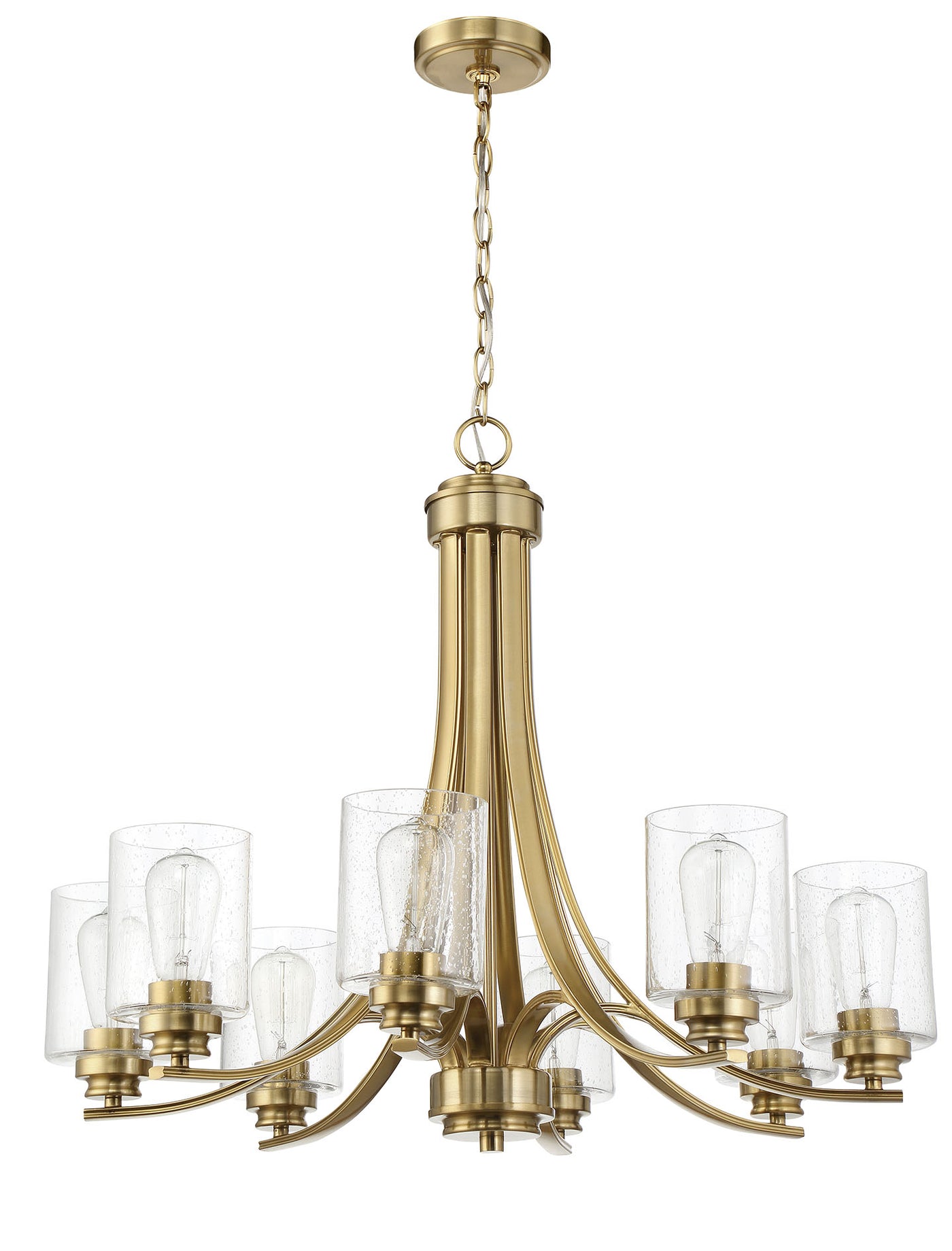 Bolden 8 Light Chandelier in Satin Brass Chandelier Craftmade