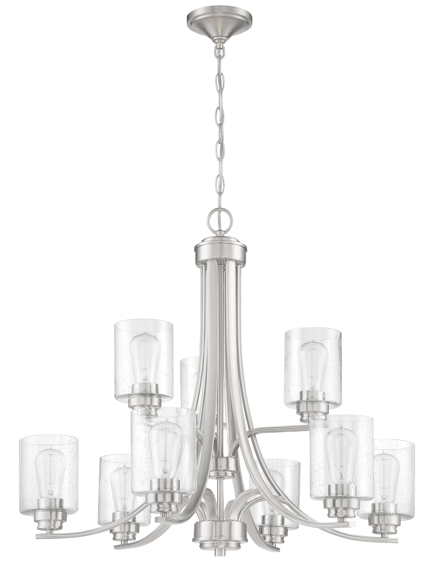 Bolden 9 Light Chandelier in Brushed Polished Nickel Chandelier Craftmade