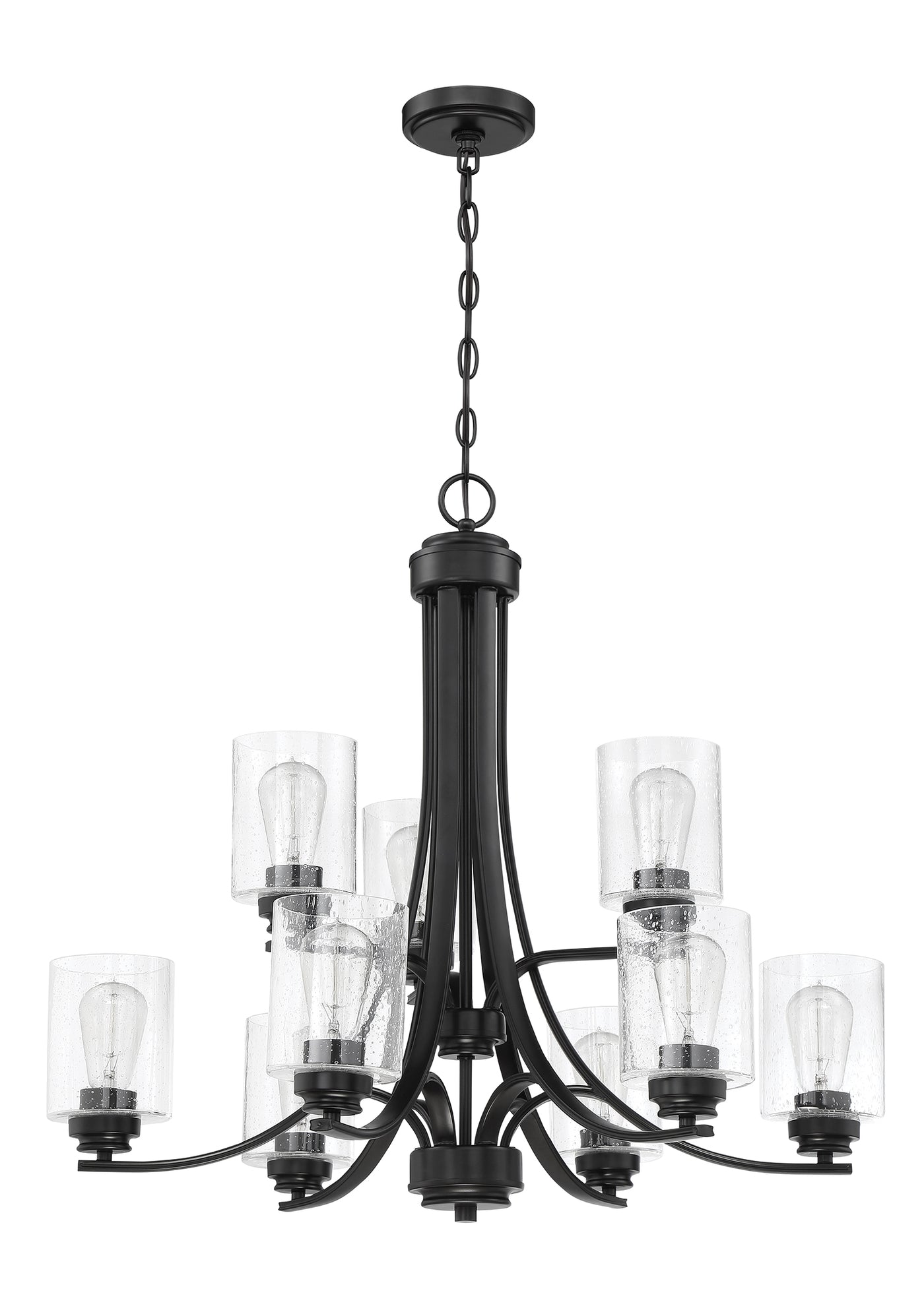 Bolden 9 Light Chandelier in Flat Black Chandelier Craftmade